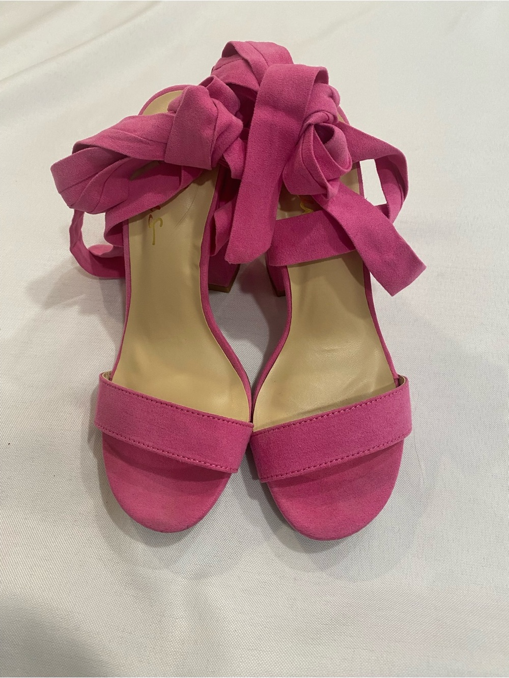 Lulu's Fuchsia Suede Wrap-Heel Sandals